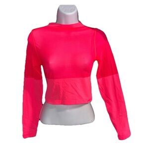 Savage X Fenty Hot Pink Sheer Long-Sleeve Top – Size 8-10